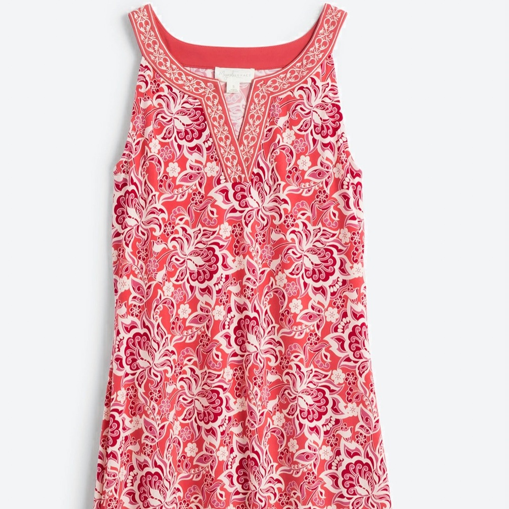 Embroidered Trim Knit Dress, size small, NWT